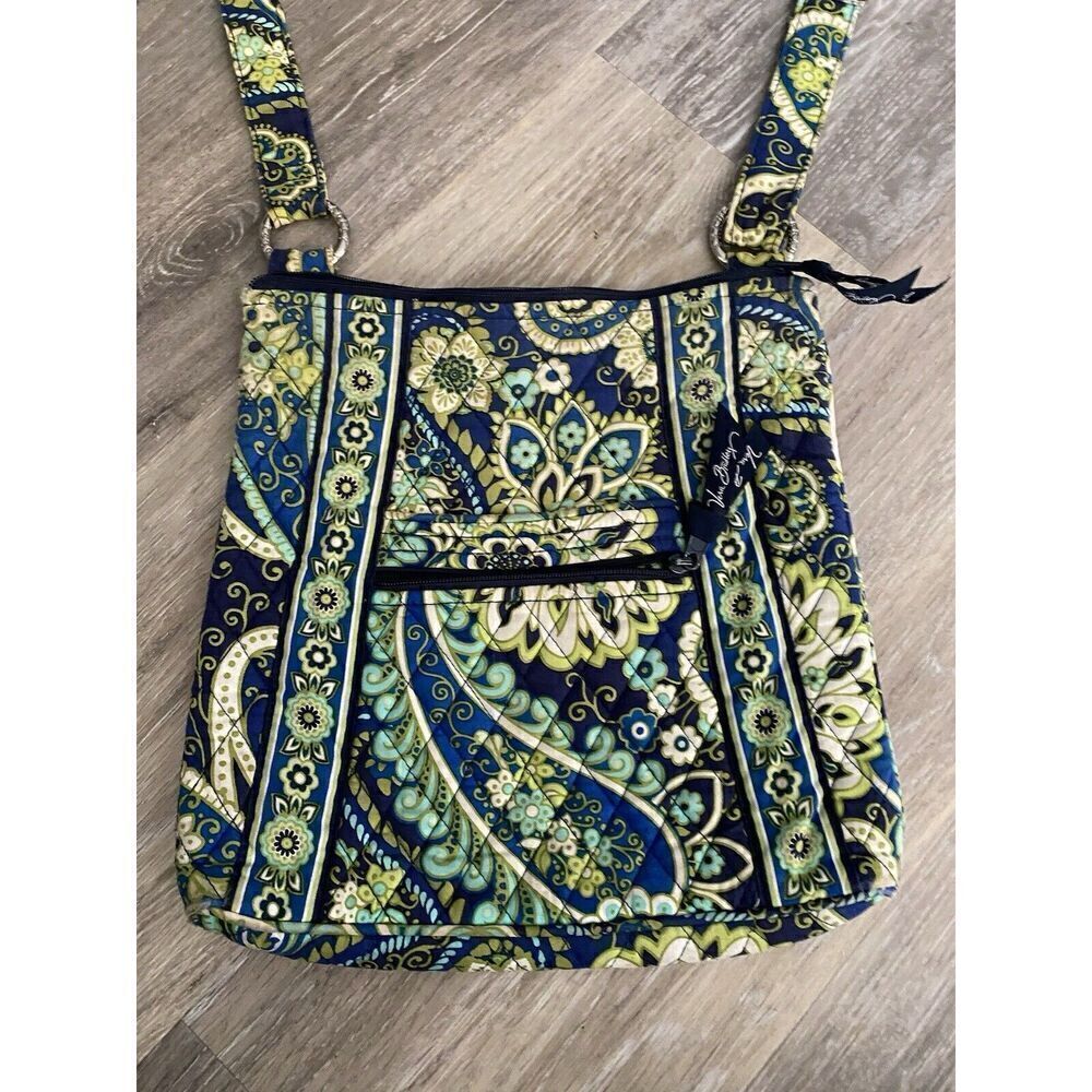 Vera Bradley Purse Tote Hipster Crossbody Pockets Rhythm & Blues 11”x11.5” READ